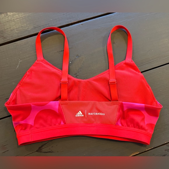 SOLD OUT! ADIDAS MARIMEKKO TECHFIT LONG BRA TEAM REAL MAGENTA POLKA DOT Sz L - Picture 7 of 10